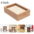 Wood Specimen Frame, with Piggy Bank Coin Bank Saving Money Photo Jar Wood Money Jars Desktop DIY Family Frame Box