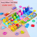 Wooden Number Puzzle Sorting Montessori Toys for Toddlers Shape Sorter Counting Fishing Game Educational Math Stacking Block