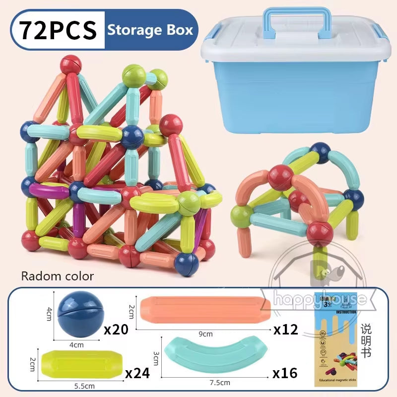 Magnetic Constructor Blocks Set Toys for Kids Magnet Stick Rod Building Blocks Montessori Educational Toys for Children Boy Girl