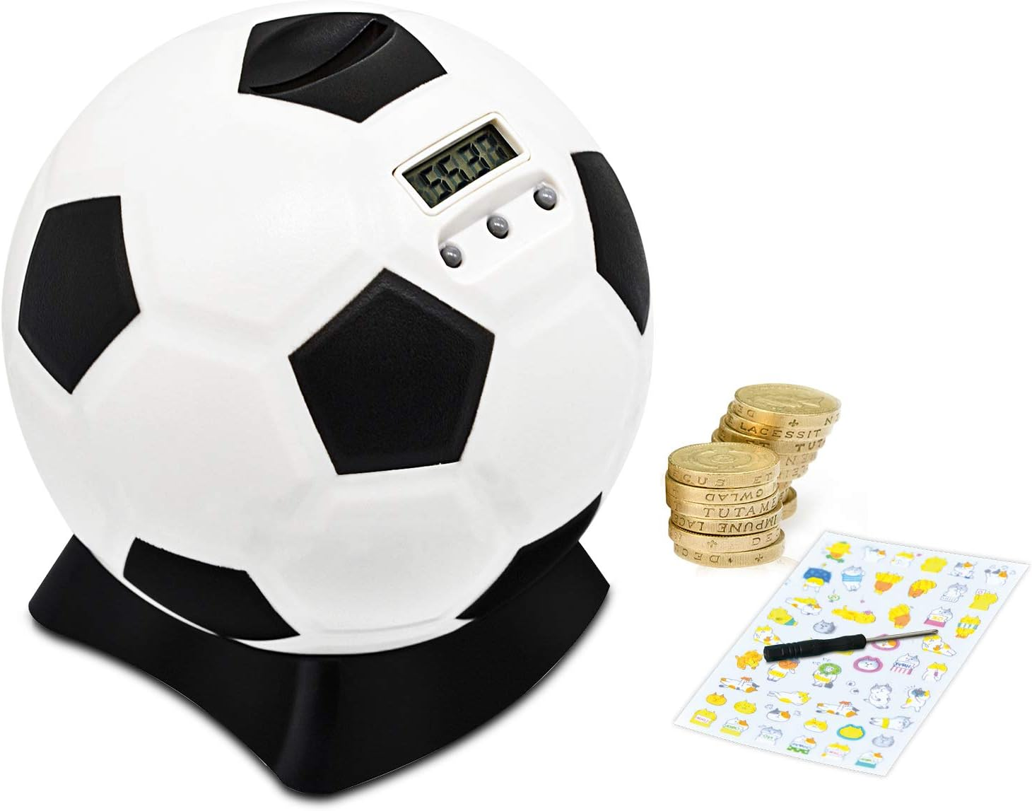 Digital Coin Counting Piggy Bank for Kids — Football Money Box