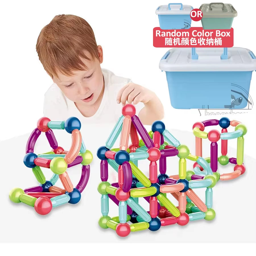 Magnetic Constructor Blocks Set Toys for Kids Magnet Stick Rod Building Blocks Montessori Educational Toys for Children Boy Girl