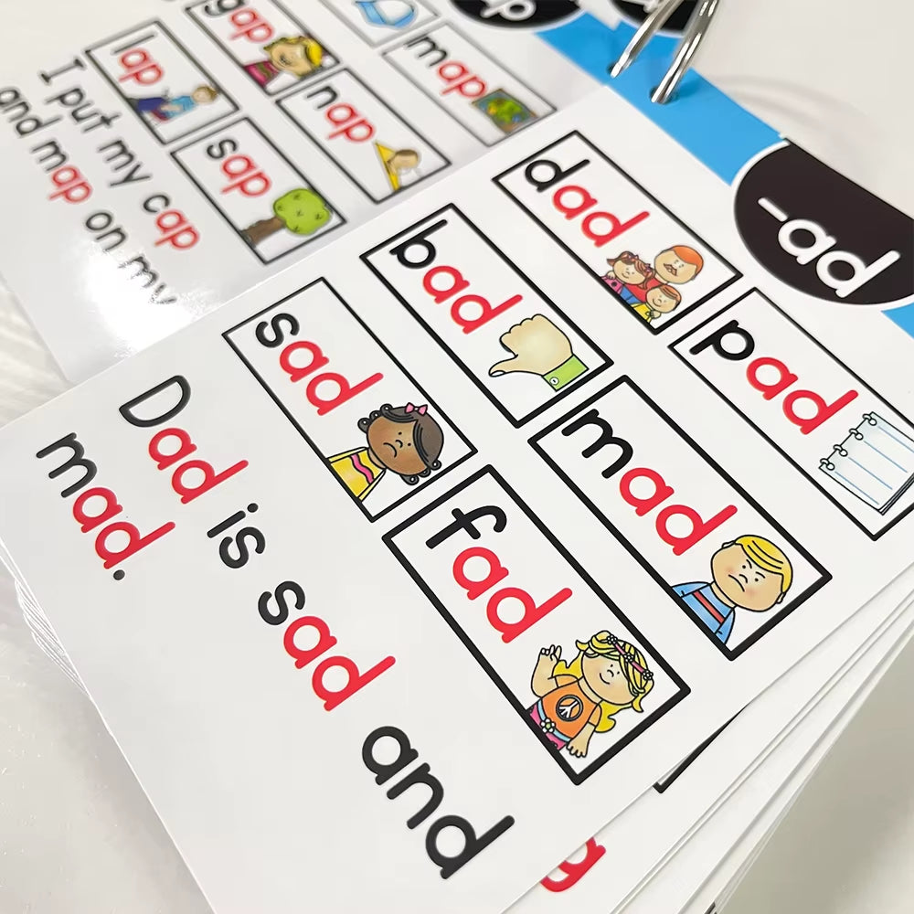 Montessori English Phonics Learning Cards Kindergarten Educational Toys for Children Teacher Teaching Aid Flashcards